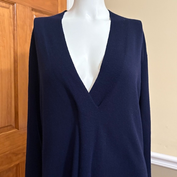 Eileen Fisher Wool Deep Blue Long Sleeve Sweater Sz.M - Picture 3 of 9